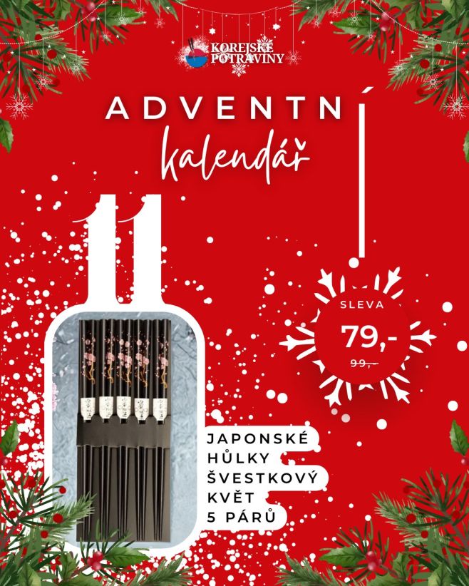 🎄✨ Jedenácté adventní okénko je tady! 1️⃣1️⃣🎁 A dnes tu máme něco, co ozdobí každý talíř i sushi večer — Japonské hůlky...