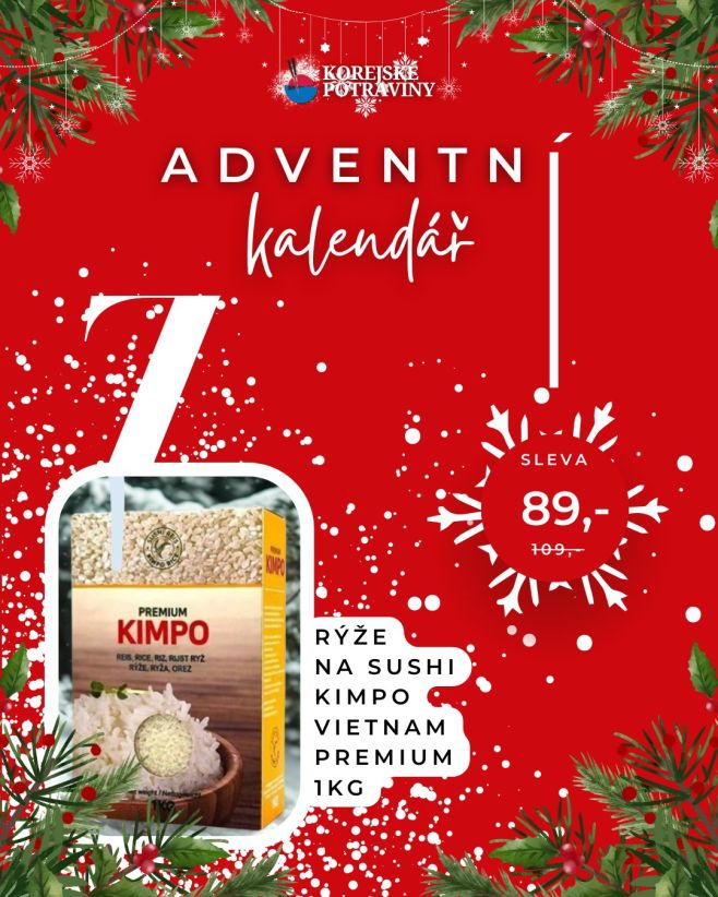🎄✨ Sedmé adventní okénko je odemčeno! 7️⃣🎁 A dnešní nadílka potěší všechny milovníky domácího sushi — Rýže na sushi Kimpo...